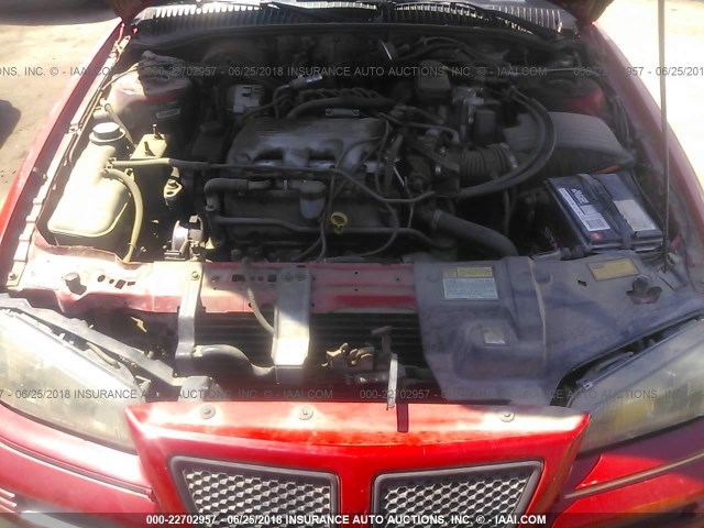 1G2NE55M8RC739696 - 1994 PONTIAC GRAND AM SE RED photo 10