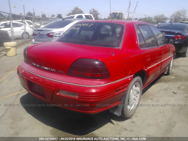 1G2NE55M8RC739696 - 1994 PONTIAC GRAND AM SE RED photo 4