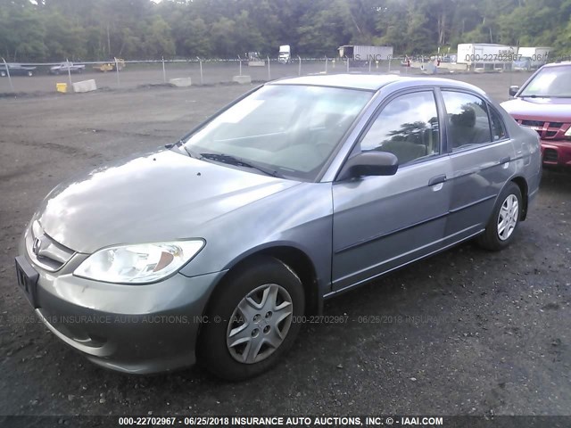 2HGES16325H587152 - 2005 HONDA CIVIC DX VP GRAY photo 2