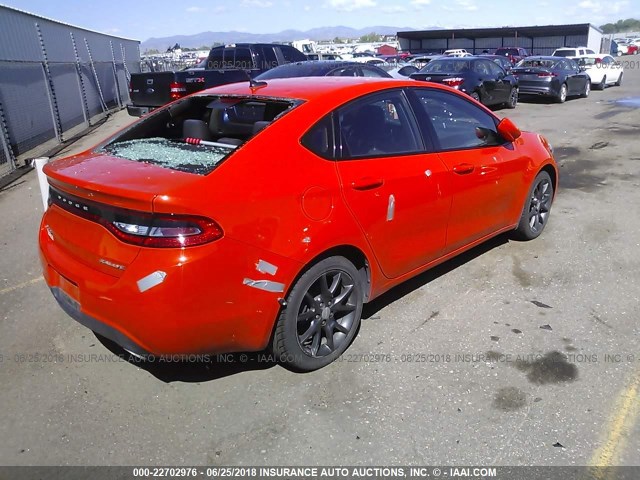 1C3CDFBB6FD410956 - 2015 DODGE DART SXT ORANGE photo 4