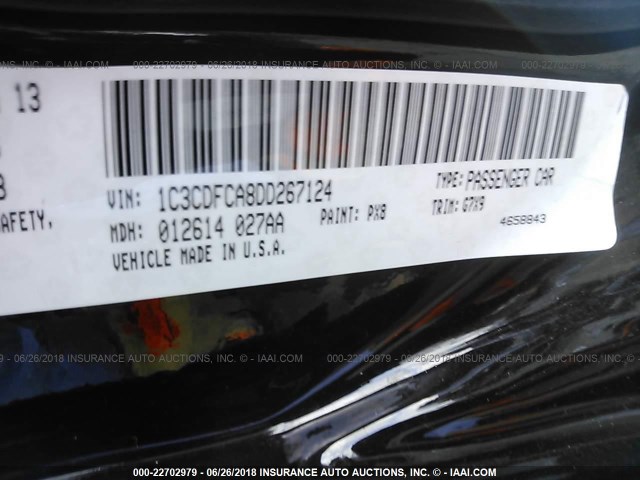 1C3CDFCA8DD267124 - 2013 DODGE DART LIMITED/R/T BLACK photo 9