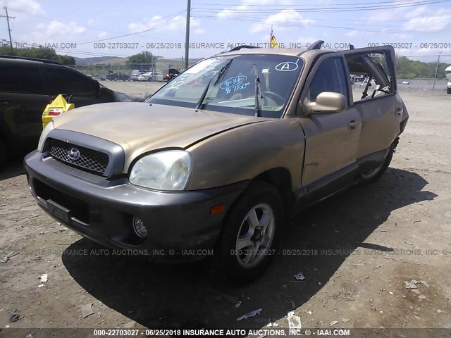 KM8SC13D72U215015 - 2002 HYUNDAI SANTA FE GLS/LX GOLD photo 2