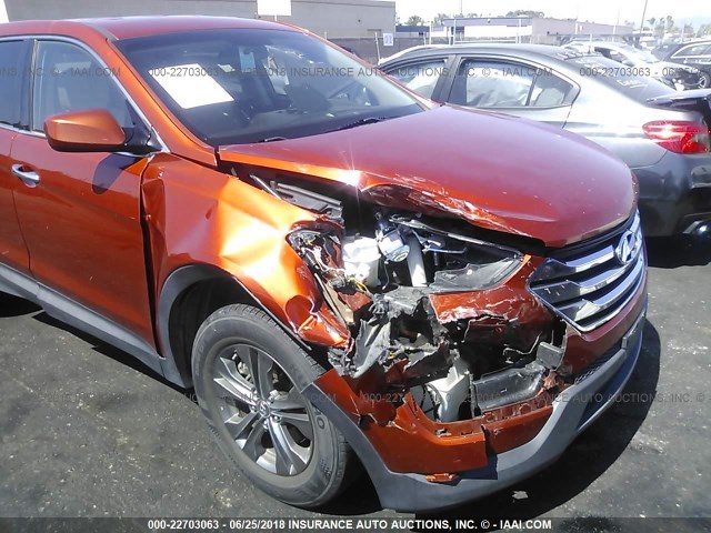 5XYZT3LB8EG131451 - 2014 HYUNDAI SANTA FE SPORT  ORANGE photo 6