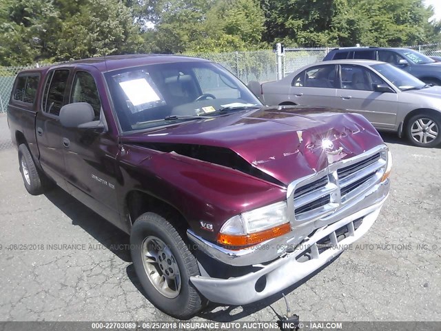 1B7GL2AN7YS644929 - 2000 DODGE DAKOTA QUAD MAROON photo 1