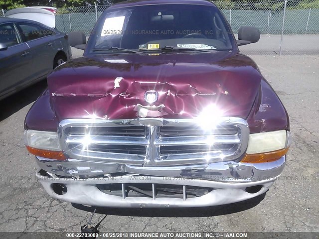 1B7GL2AN7YS644929 - 2000 DODGE DAKOTA QUAD MAROON photo 6