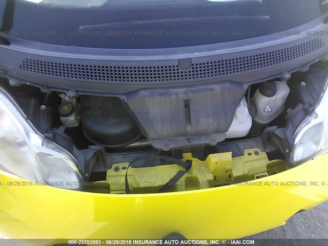 WMEEJ3BA6AK376753 - 2010 SMART FORTWO PURE/PASSION YELLOW photo 10