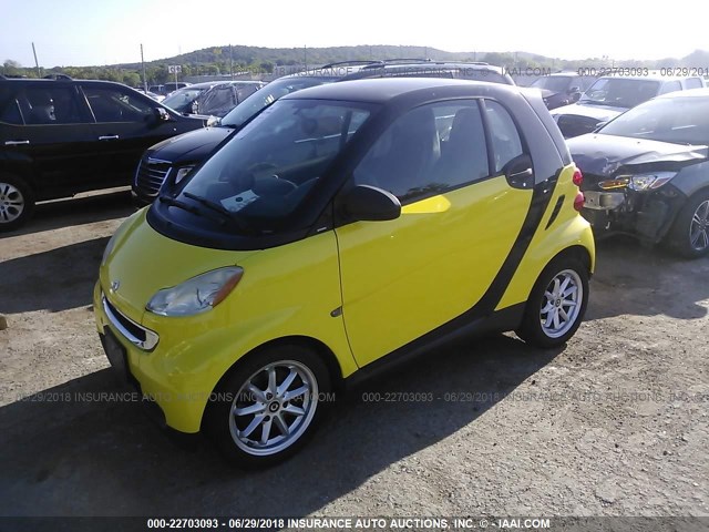WMEEJ3BA6AK376753 - 2010 SMART FORTWO PURE/PASSION YELLOW photo 2