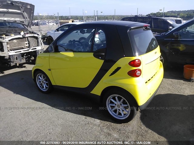 WMEEJ3BA6AK376753 - 2010 SMART FORTWO PURE/PASSION YELLOW photo 3