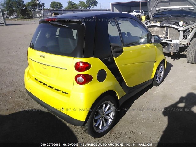 WMEEJ3BA6AK376753 - 2010 SMART FORTWO PURE/PASSION YELLOW photo 4