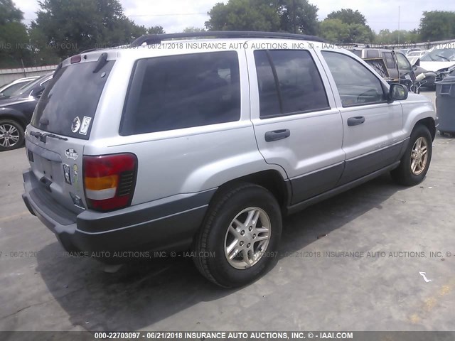 1J4GX48S34C436119 - 2004 JEEP GRAND CHEROKEE LAREDO/COLUMBIA/FREEDOM SILVER photo 4