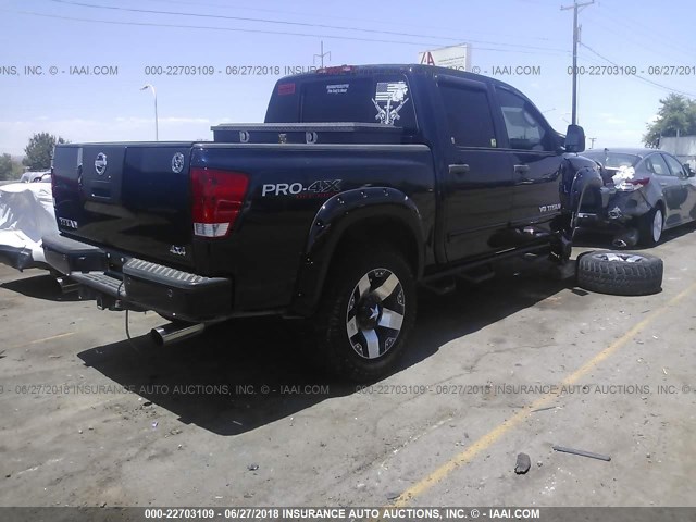 1N6BA07C28N306411 - 2008 NISSAN TITAN XE/SE/LE/PRO-4X Dark Blue photo 4