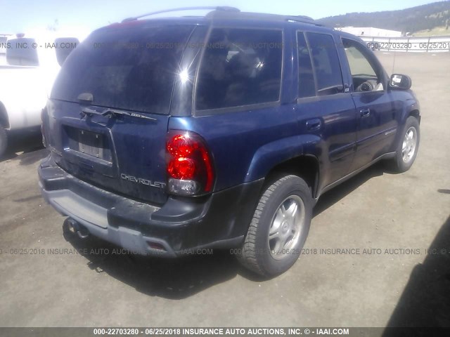 1GNDT13S232249864 - 2003 CHEVROLET TRAILBLAZER  BLUE photo 4