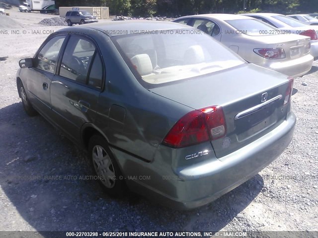 2HGES16573H621309 - 2003 HONDA CIVIC LX GREEN photo 3