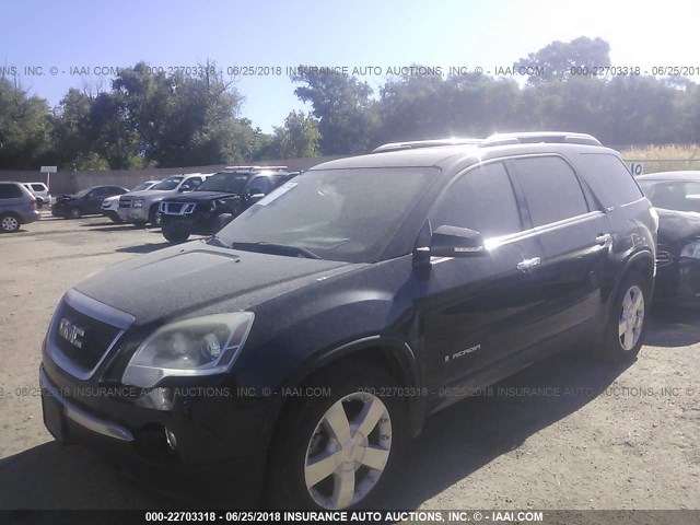 1GKEV33748J222343 - 2008 GMC ACADIA SLT-2 BLACK photo 2