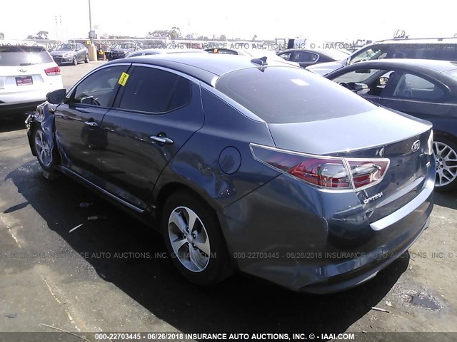 KNAGM4AD4F5086501 - 2015 KIA OPTIMA HYBRID GRAY photo 3