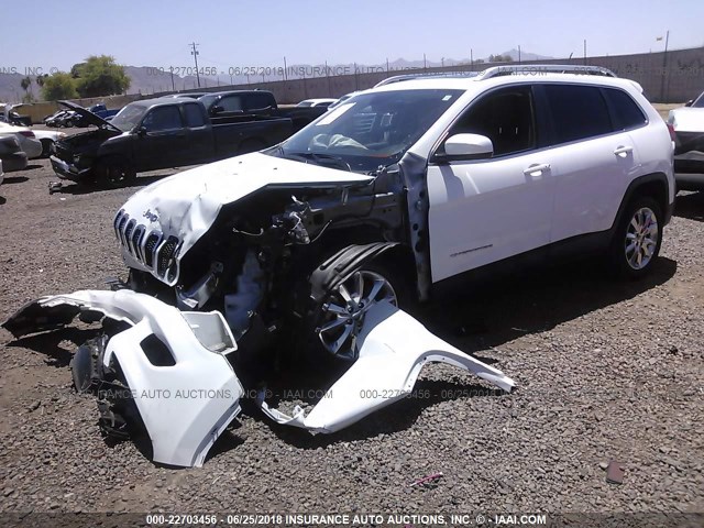 1C4PJLDB0FW732434 - 2015 JEEP CHEROKEE LIMITED WHITE photo 2