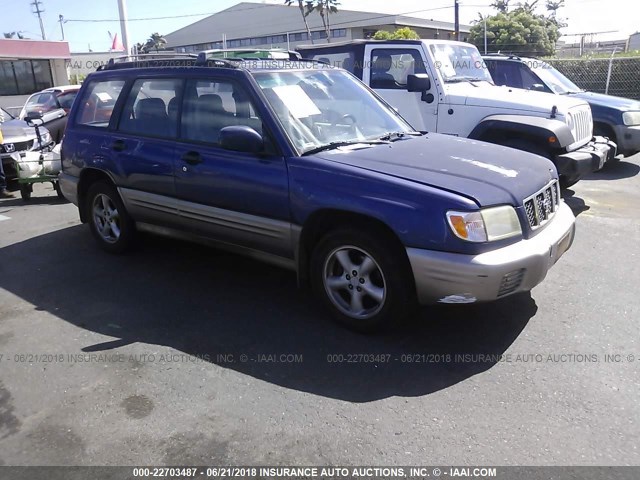 JF1SF655X2H709270 - 2002 SUBARU FORESTER S BLUE photo 1