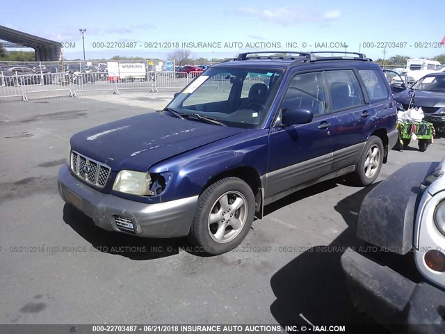 JF1SF655X2H709270 - 2002 SUBARU FORESTER S BLUE photo 2