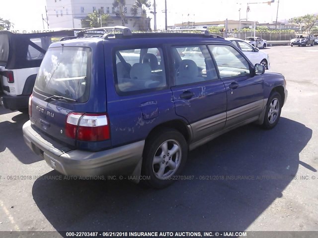 JF1SF655X2H709270 - 2002 SUBARU FORESTER S BLUE photo 4