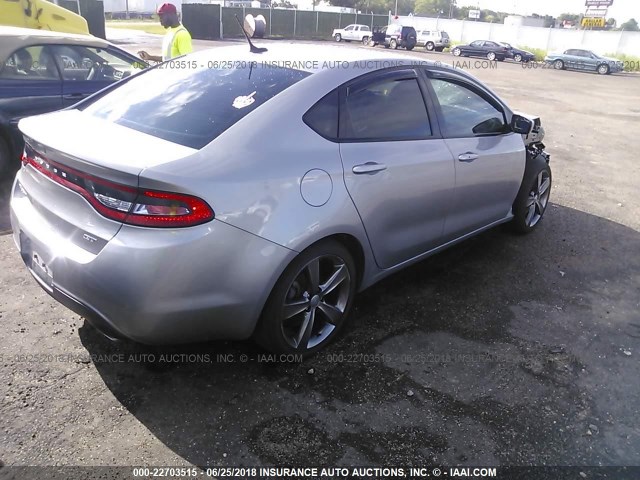 1C3CDFEB4FD434412 - 2015 DODGE DART GT SILVER photo 4