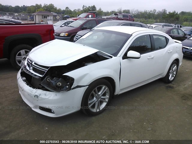 1B3BD1FG9BN593792 - 2011 DODGE AVENGER MAINSTREET WHITE photo 2