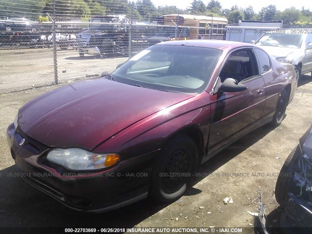 2G1WW12E7Y9191904 - 2000 CHEVROLET MONTE CARLO LS წითელი ფოტო 2