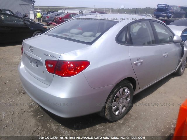 KMHDU4AD8AU082158 - 2010 HYUNDAI ELANTRA BLUE/GLS/SE SILVER photo 4