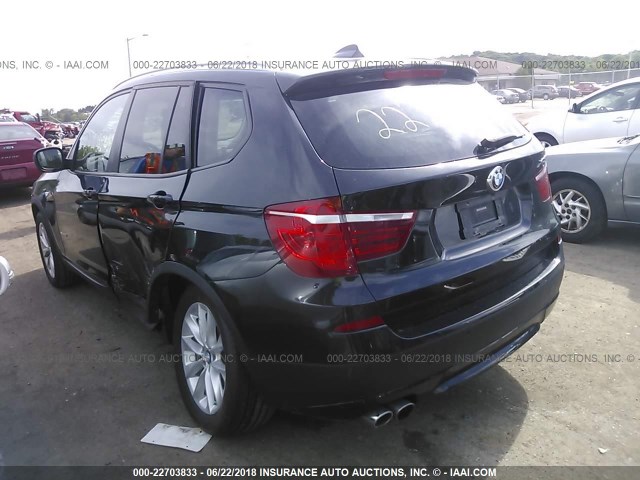 5UXWX9C54E0D23297 - 2014 BMW X3 XDRIVE28I BLACK photo 3