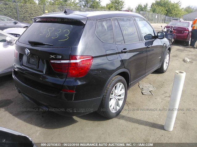 5UXWX9C54E0D23297 - 2014 BMW X3 XDRIVE28I BLACK photo 4
