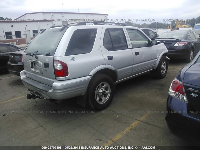 4S2CK58W514338702 - 2001 ISUZU RODEO S/LS/LSE SILVER photo 4