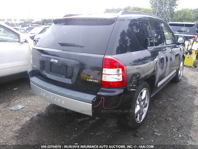 1J8FF57W78D666561 - 2008 JEEP COMPASS LIMITED BLACK photo 4