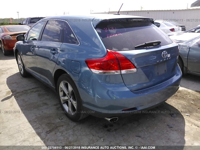 4T3ZK3BBXAU030878 - 2010 TOYOTA VENZA BLUE photo 3