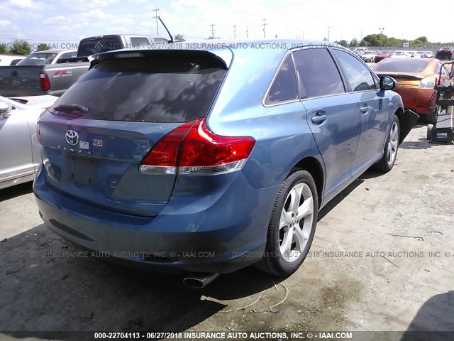 4T3ZK3BBXAU030878 - 2010 TOYOTA VENZA BLUE photo 4