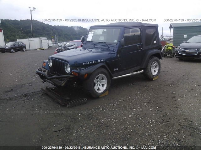 1J4FA69S34P758260 - 2004 JEEP WRANGLER / TJ RUBICON Dark Blue photo 2