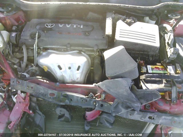4T1BE46KX8U196846 - 2008 TOYOTA CAMRY CE/LE/XLE/SE RED photo 10