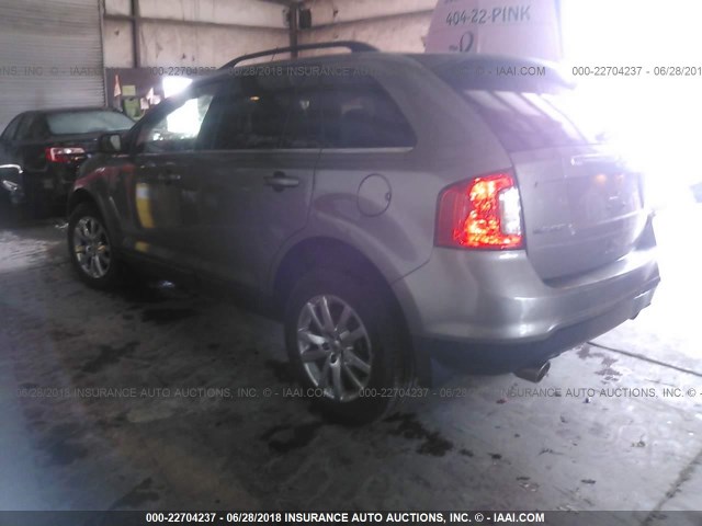 2FMDK4KC6EBA84692 - 2014 FORD EDGE LIMITED GRAY photo 3