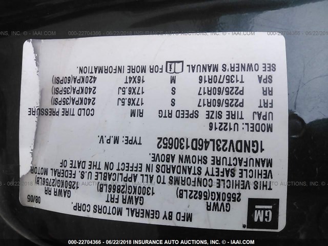 1GNDV23L46D130652 - 2006 CHEVROLET UPLANDER LS GREEN photo 9