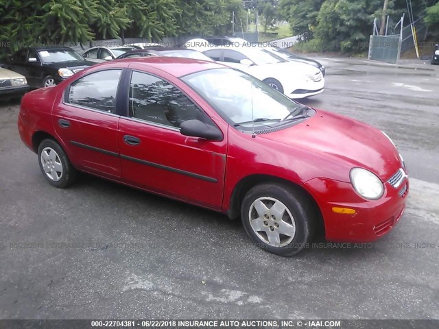 1B3ES26C15D113146 - 2005 DODGE NEON SE RED photo 1