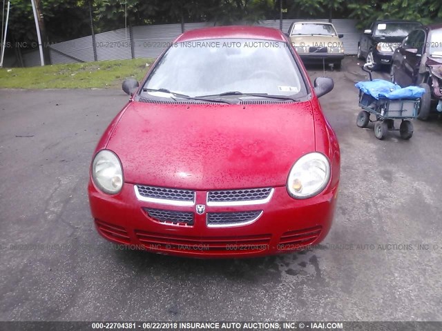 1B3ES26C15D113146 - 2005 DODGE NEON SE RED photo 6