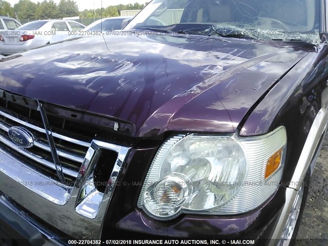 1FMEU74837UA49310 - 2007 FORD EXPLORER EDDIE BAUER MAROON photo 6