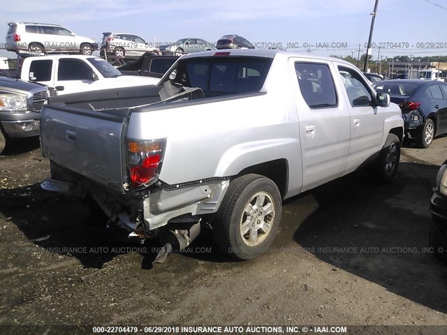 2HJYK16588H513215 - 2008 HONDA RIDGELINE RTL SILVER photo 4