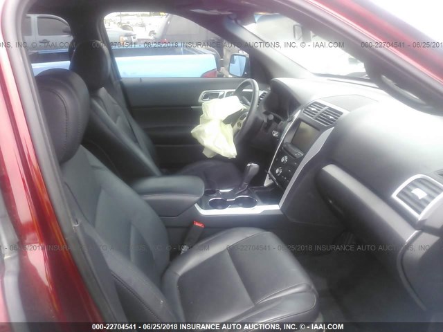 1FM5K7D8XFGB31022 - 2015 FORD EXPLORER XLT RED photo 5