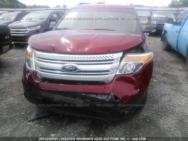 1FM5K7D8XFGB31022 - 2015 FORD EXPLORER XLT RED photo 6