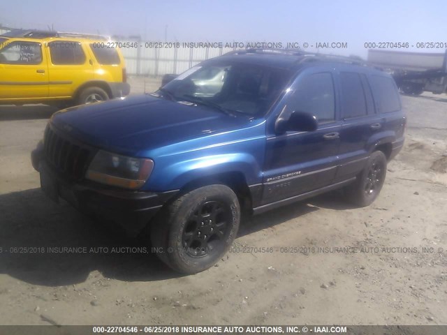 1J4G258S3XC655686 - 1999 JEEP GRAND CHEROKEE LAREDO BLUE photo 2