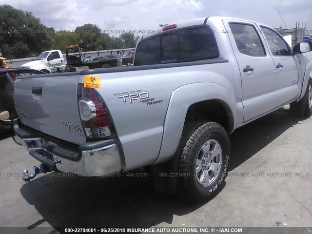 3TMJU4GN2AM095970 - 2010 TOYOTA TACOMA DOUBLE CAB PRERUNNER SILVER photo 4