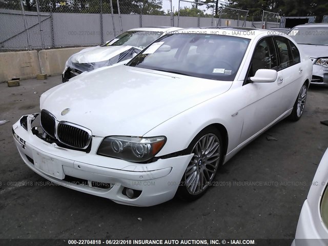 WBAHL83507DT09838 - 2007 BMW 750 I WHITE photo 2