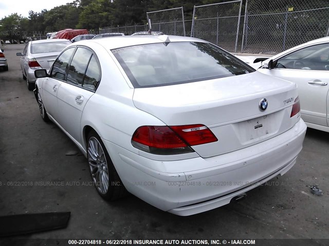 WBAHL83507DT09838 - 2007 BMW 750 I WHITE photo 3