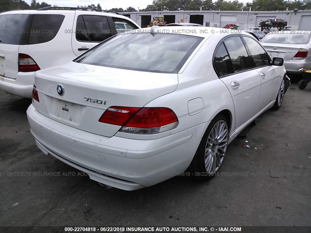 WBAHL83507DT09838 - 2007 BMW 750 I WHITE photo 4