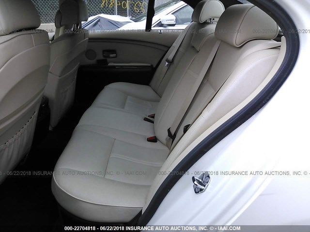 WBAHL83507DT09838 - 2007 BMW 750 I WHITE photo 8