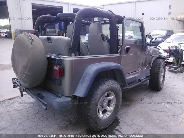 1J4FA69S54P774038 - 2004 JEEP WRANGLER / TJ RUBICON TAN photo 4